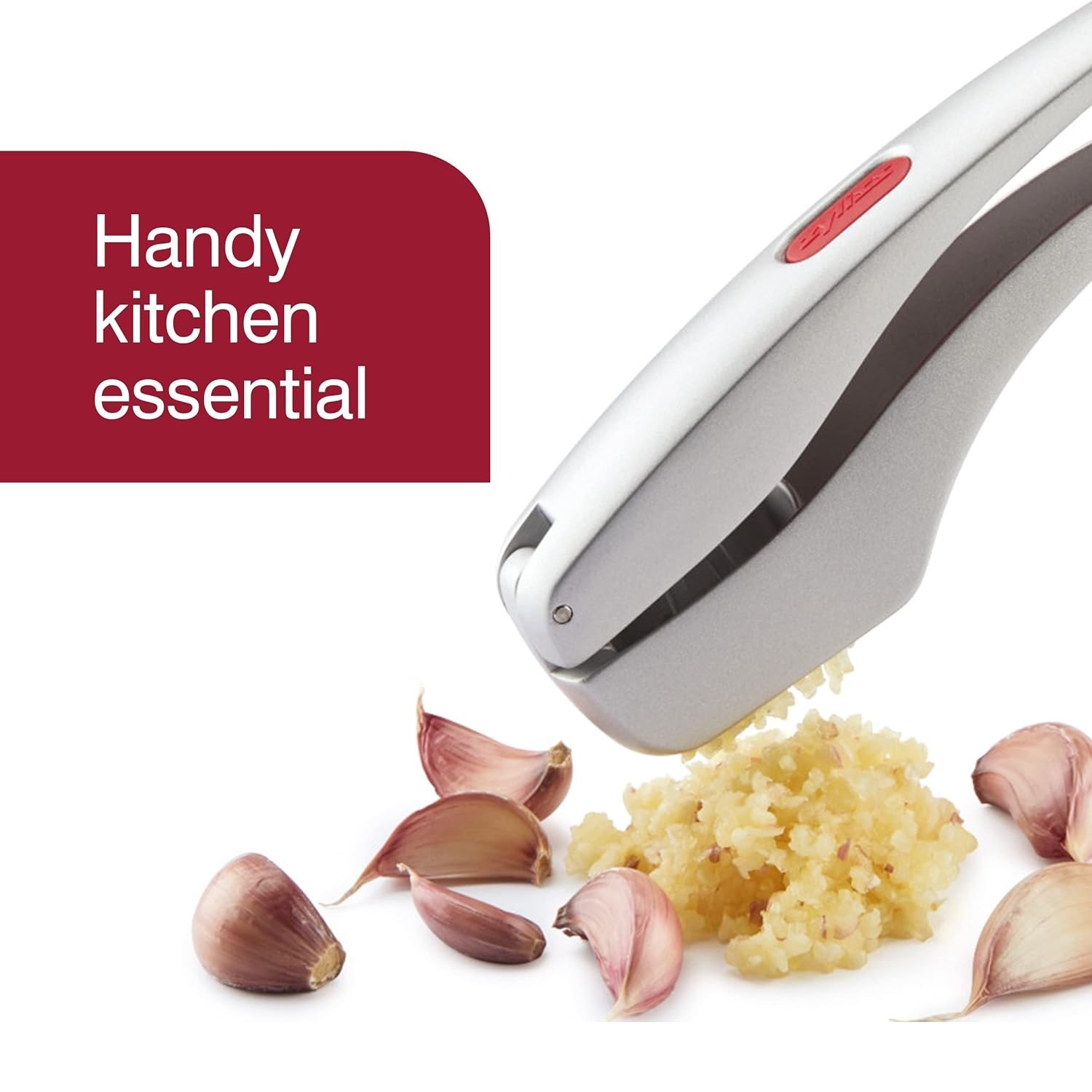 Zyliss Susi 3 Garlic Press Silver E12150 | No Peel | Large Hopper | Non-Stick Coating | Ergonomic Handle