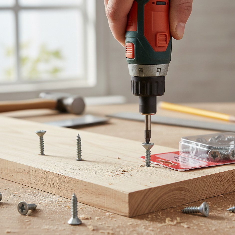 Bulk Hardware Self-Tapping Pozi Drive Countersunk Woodscrews Bright Zinc Plated 6-Inch x 1-2-Inch 30343