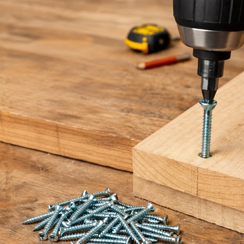 Bulk Hardware Self-Tapping Pozi Drive Countersunk Woodscrews Bright Zinc Plated 6-Inch x 5-8-Inch 30344