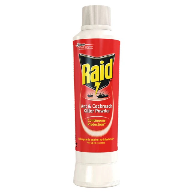 Raid Ant and Cockroach Killer Powder Red and White 300g 85222 | Continuous Protection | Up to 12 Weeks | Guards Against Re-infestation | Long Lasting Pest Control | Home Pest Defence Powder