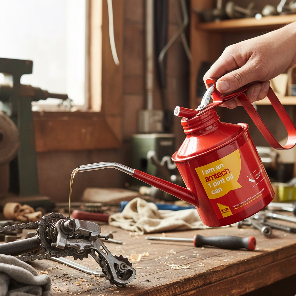 Amtech Oil Can Red 1 Pint 18cm Delivery Nozzle J2100