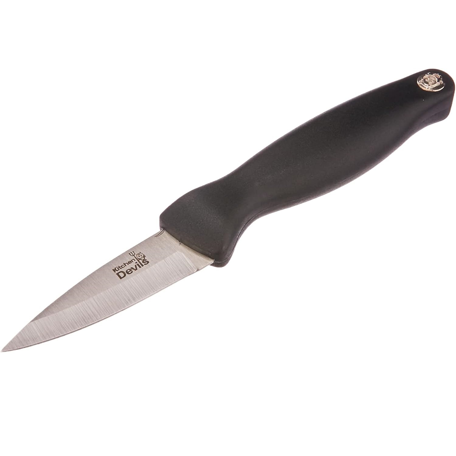 Kitchen Devils Vegetable Knife Black 602000 | Sharp Stainless Steel Paring Knife | With Ergonomic Handle | Precision Cutting for Fruit and Vegetables