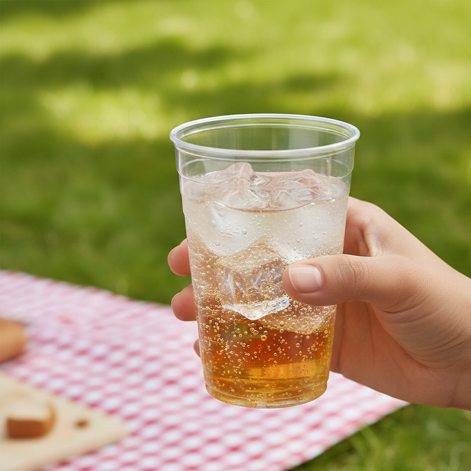 Caroline Plastic Tumblers Clear Half Pint 300ml Pack of 18 1622