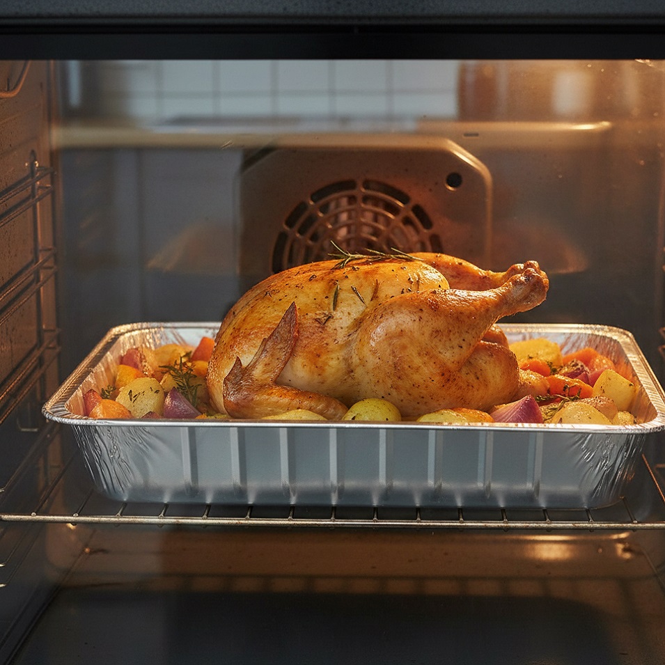 Caroline Aluminium Roasting Trays Silver 310mm x 370mm x 50mm Pack of 2 1016 Caroline Aluminium Roasting Trays Silver 310mm x 370mm x 50mm Pack of 2 1016