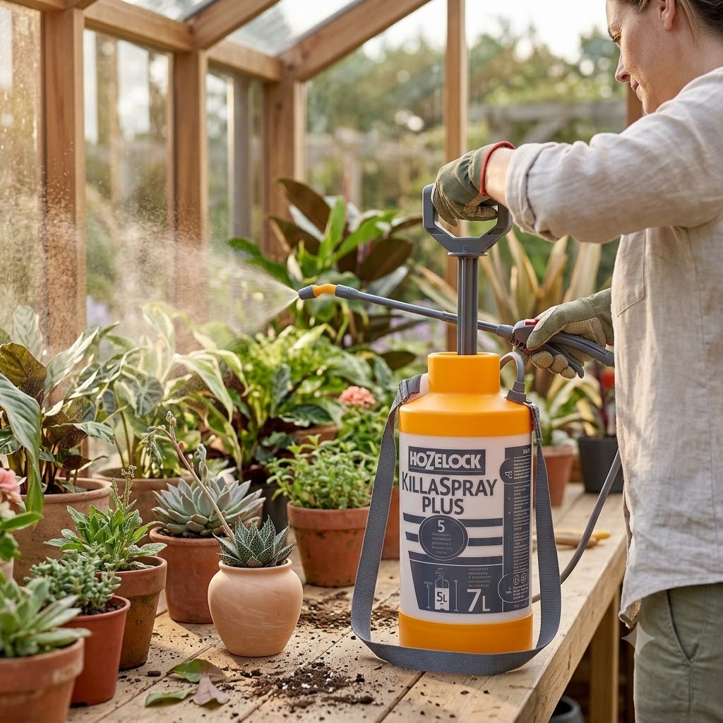 Hozelock Killa Spray Plus Multicolour 7Ltr 4907 | Supplied With Complete Fittings | Plant Care Equipment | Fungicide Applicator