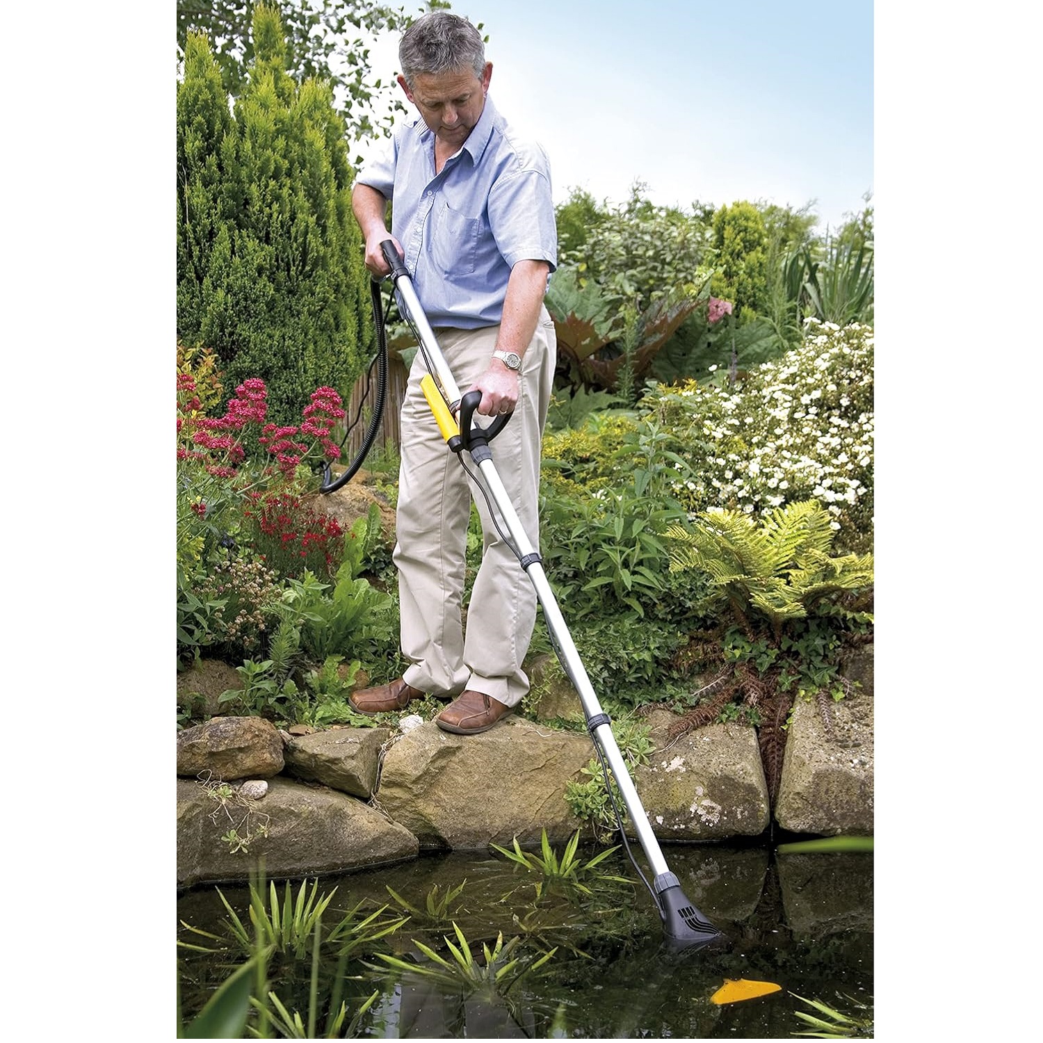 Hozelock Pond Vac Electric Pond Vacuum Cleaner Black and Yellow 1752 | Compact Lightweight Sludge Muck Extractor Pump | Continuous Suction | Supplied with Complete Fittings Hozelock Pond Vac Electric Pond Vacuum Cleaner Black and Yellow 1752 | Compact Lightweight Sludge Muck Extractor Pump | Continuous Suction | Supplied with Complete Fittings