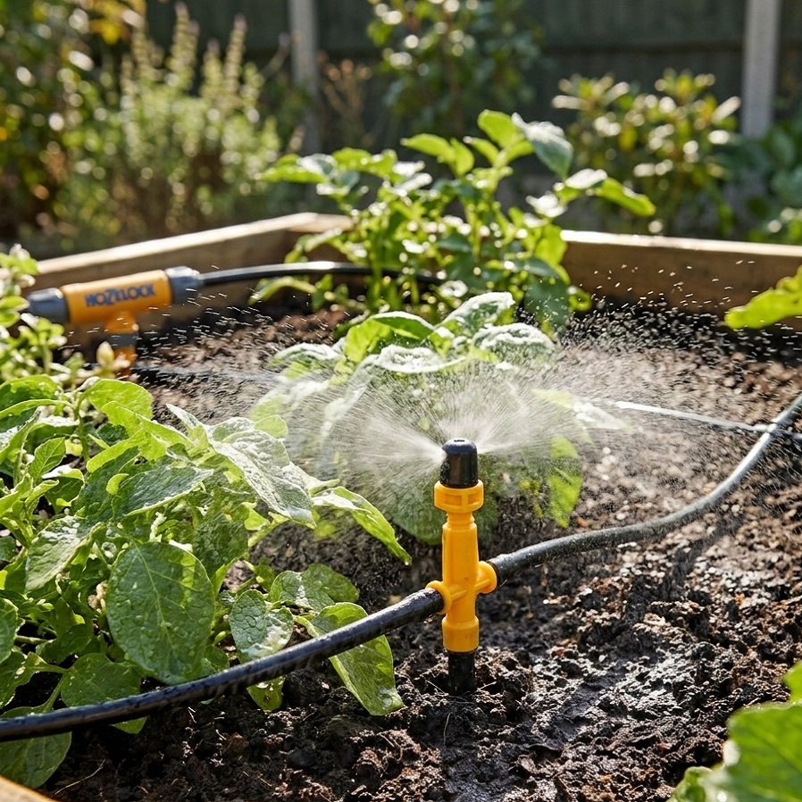 Hozelock Mist Micro Jet Black and Yellow 4mm and 13mm Pack of 6 2797 | Automatic Irrigation Watering Sprayer | 50cm Coverage | Fine Misting Spray Emitter | For Delicate Plants Greenhouses | Supplied with Complete Fittings