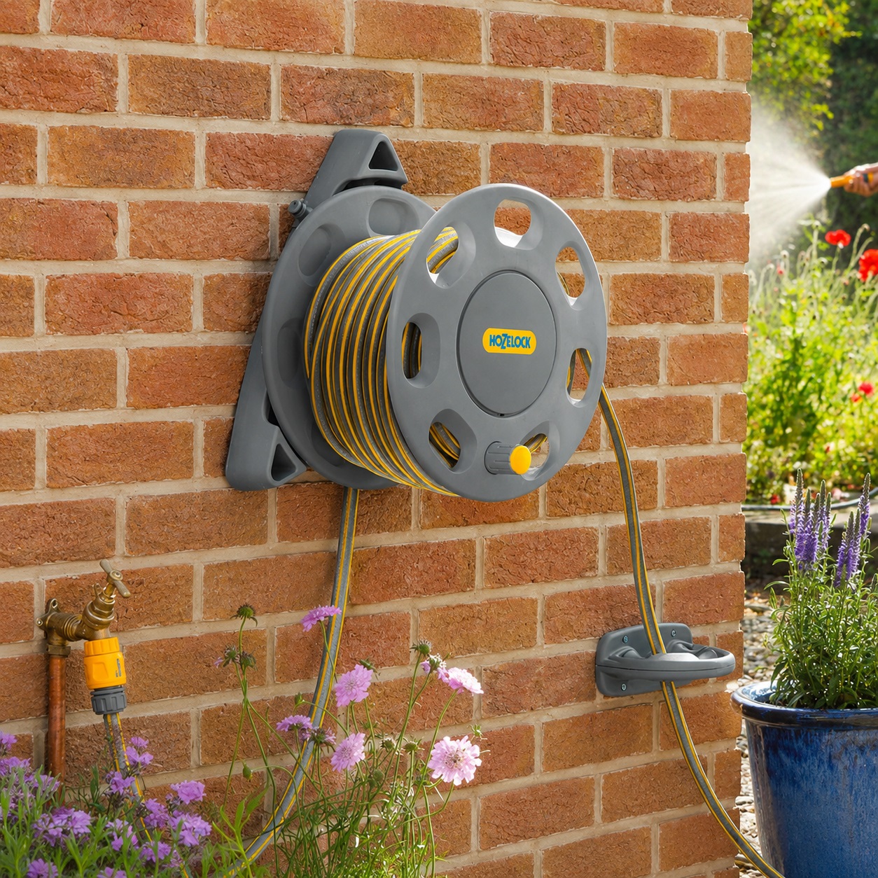 Hozelock Compact Wall Mounted Reel Grey 30Mtr 2420 | Garden Watering Hose Reel | Manual Hose Winder | Garden Hose Holder | Supplied with Complete Fittings Hozelock Compact Wall Mounted Reel Grey 30Mtr 2420 | Garden Watering Hose Reel | Manual Hose Winder | Garden Hose Holder | Supplied with Complete Fittings