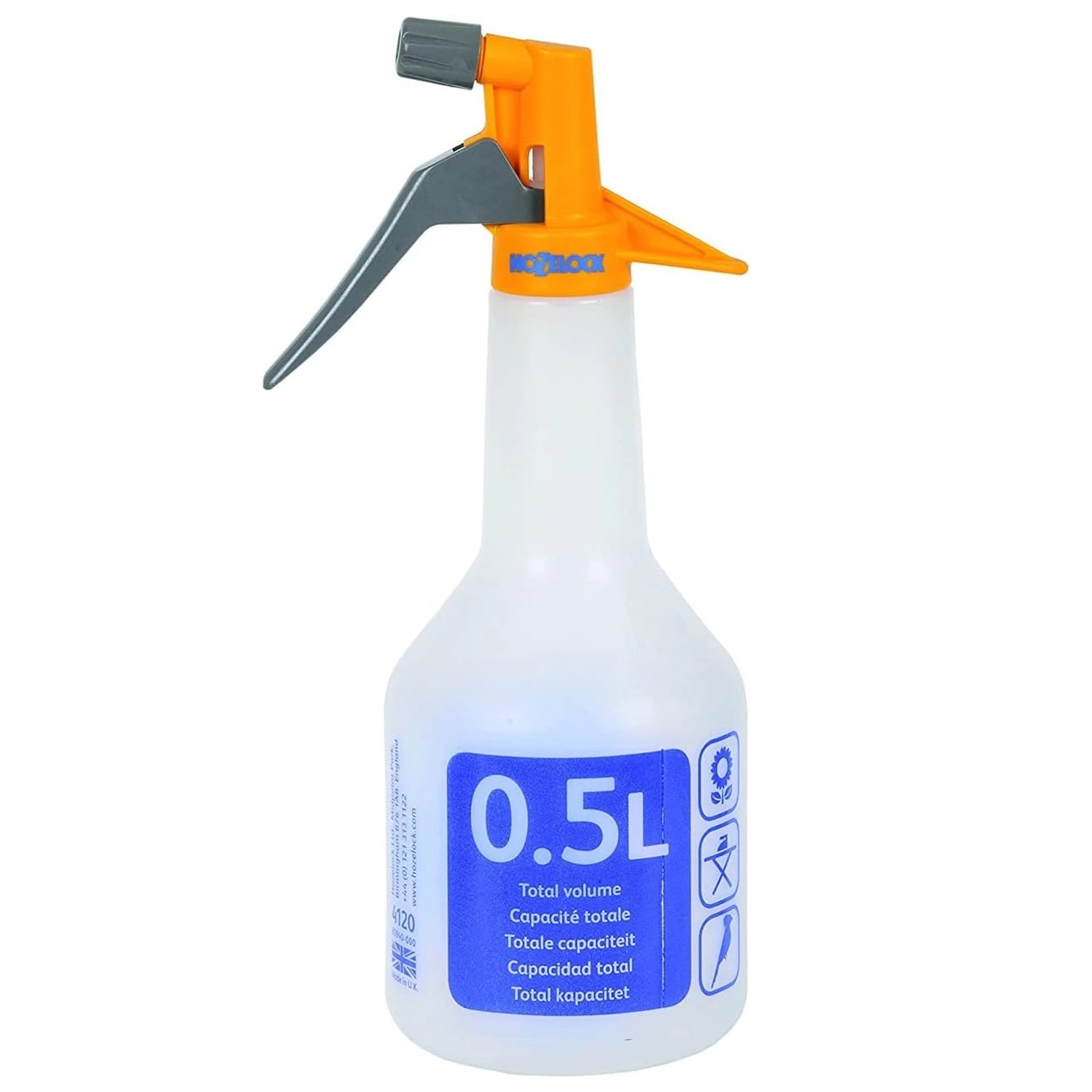 Hozelock Spraymist Trigger Spray Bottle White 0.5Ltr | Indoor Outdoor Plant Sprayer | Fine Mist Spray Bottle | Supplied with Complete Fittings