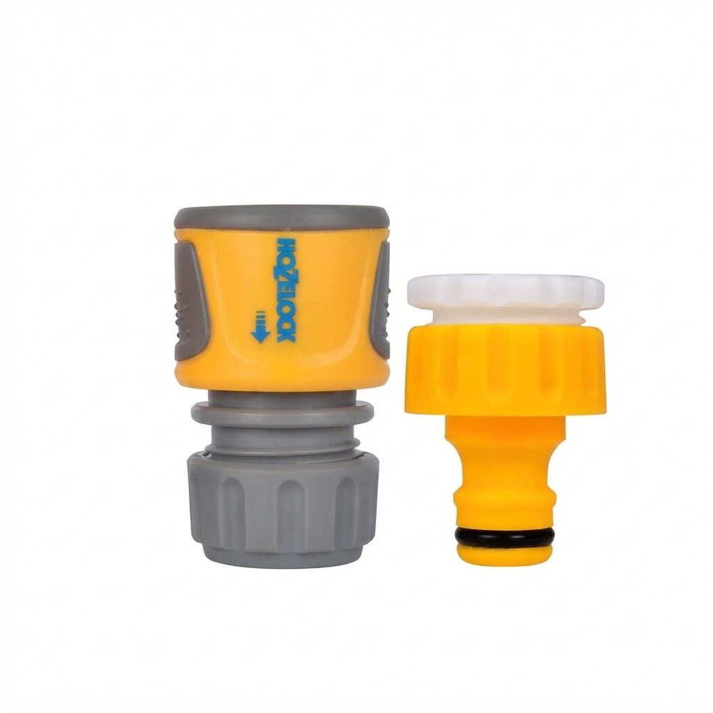 Hozelock Heavy Duty Thread Tap Connector With Hose Connector Multicolour 21 x 26.5mm 20710000 | Supplied With Complete Fittings | Pack of 2 | Garden Accessories | Hose Fitting