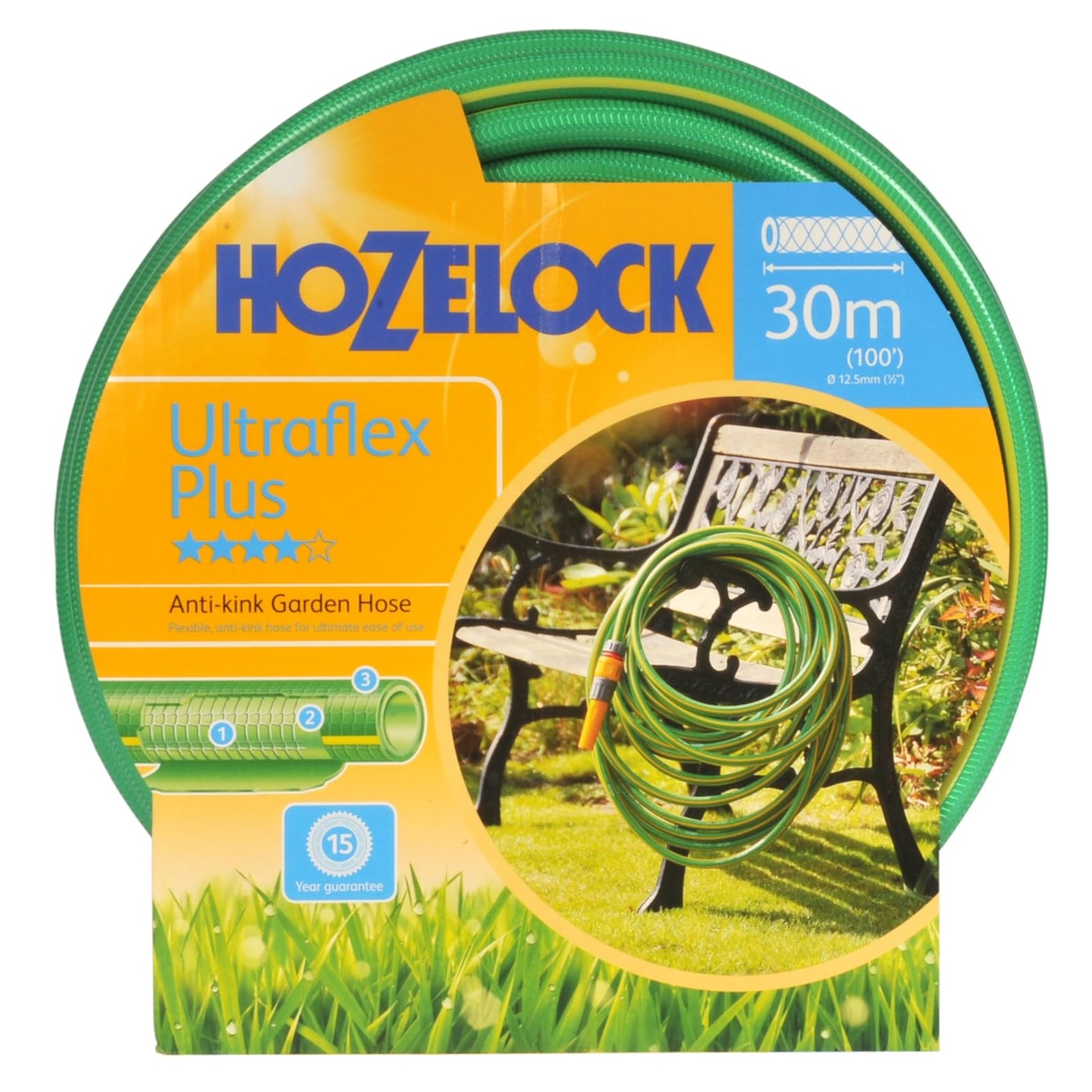 Hozelock Ultraflex Plus Anti-Kink Garden Hose Green 30Mtr | Flexible Hose Pipe | Outdoor Garden Hose Pipe | Supplied with Complete Fittings Hozelock Ultraflex Plus Anti-Kink Garden Hose Green 30Mtr | Flexible Hose Pipe | Outdoor Garden Hose Pipe | Supplied with Complete Fittings