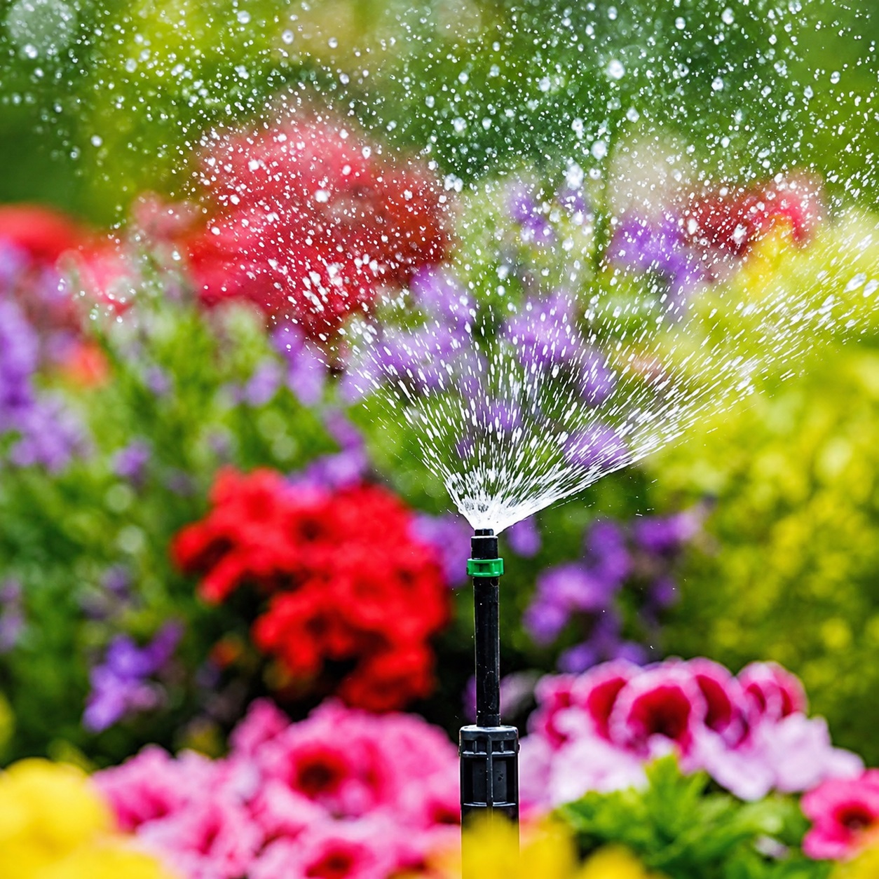 Hozelock 180 Degree Micro Jet Sprinkler Black and Green 4mm and 13mm x 2Mtr Pack Of 6 2791 | Automatic Watering Micro Irrigation Spray Components | Ideal For Borders Greenhouses Vegetable Gardens | Supplied With Complete Fittings