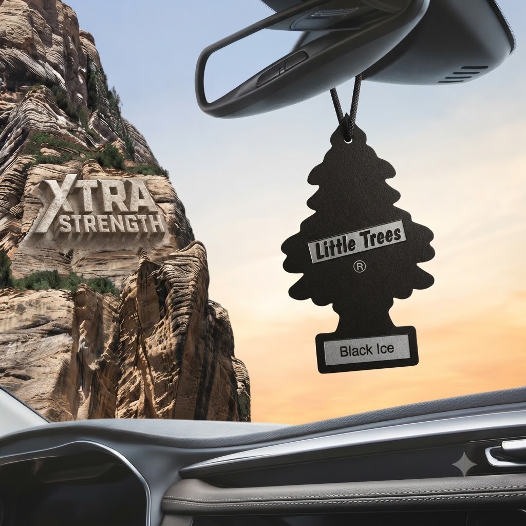 Little Trees Air Freshener Black Ice MTR0004 | Car Air Freshener | Long Lasting Car Freshener | Fresh Car Scent | Hanging Tree