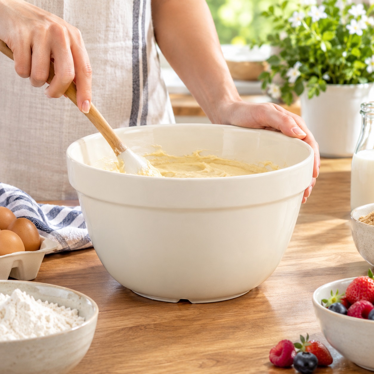 Mason Cash Classic Ceramic Pudding Basin White 160mm 2005.004 | Mixing Bowl | Durable and Chip-Resistant | Cooking Tools | Baking Equipment | Cake Mixing Bowl | Dessert Preparation Bowl